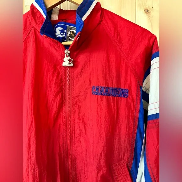 Vintage Starter Canadians Jacket Size L, NHL Windbreaker, Montreal, Official - Picture 5 of 6